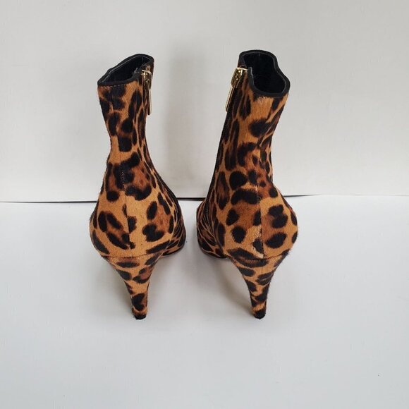 Vince Camuto Nandi 2 Calf Hair Leopard Zip Pointed Toe Mobwife Bootie Size 7 - Picture 5 of 12